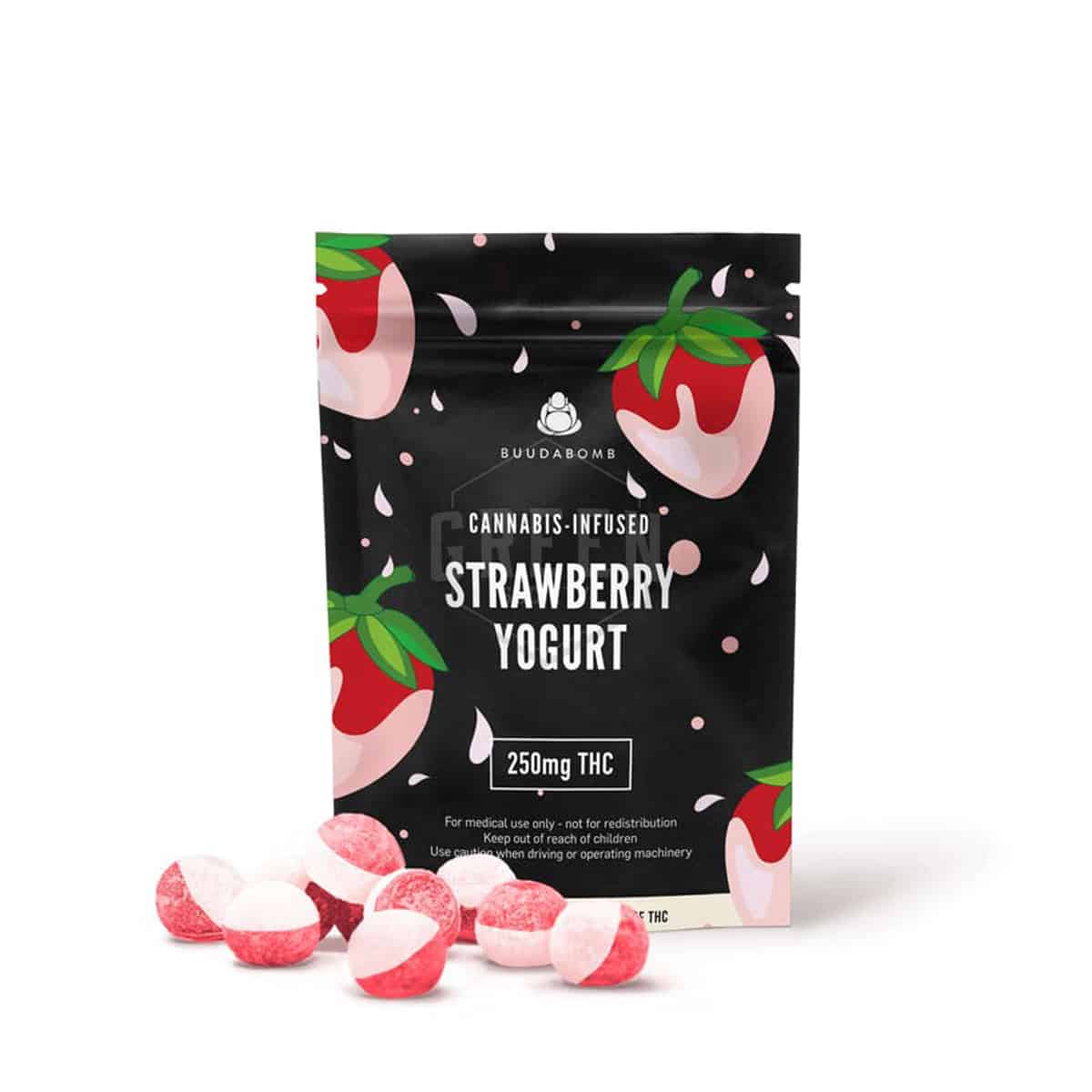 BuudaBomb Strawberry Yogurt Explosion Gummies 250mg